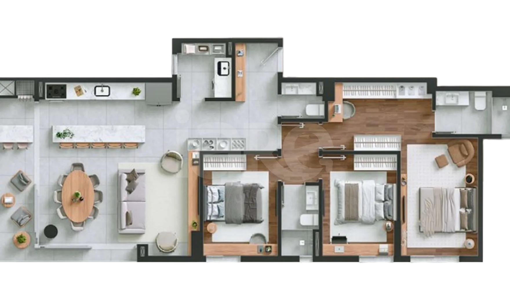 Planta — Apartamento 118,3 m²