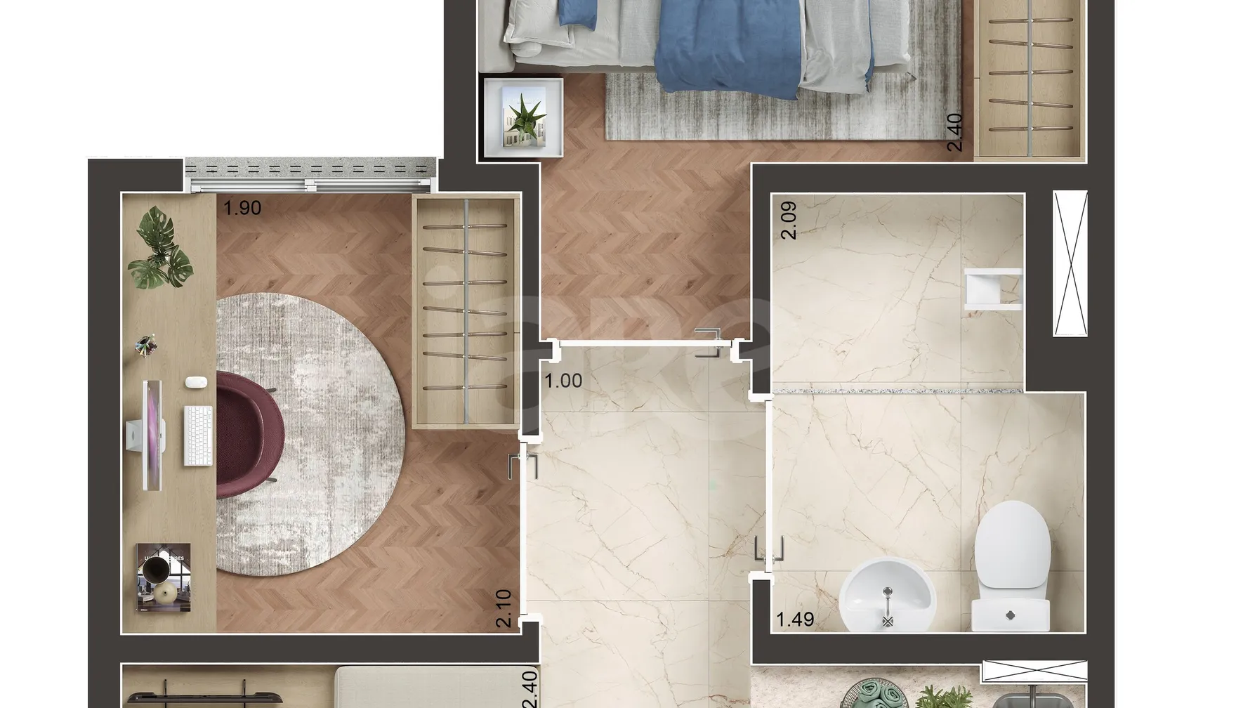 Planta — Apartamento 32,41 m²