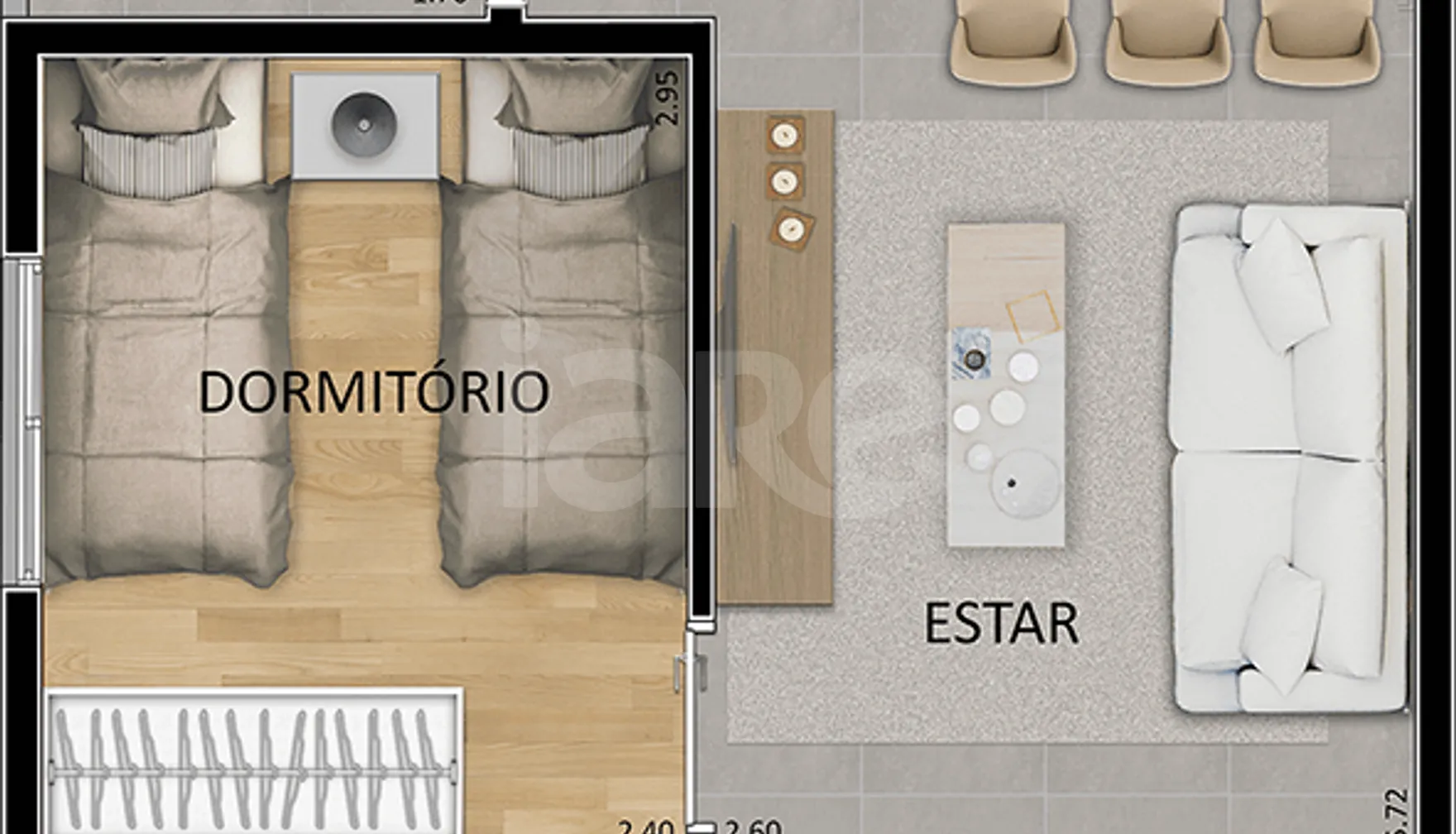 Planta — Apartamento 43,05 m²