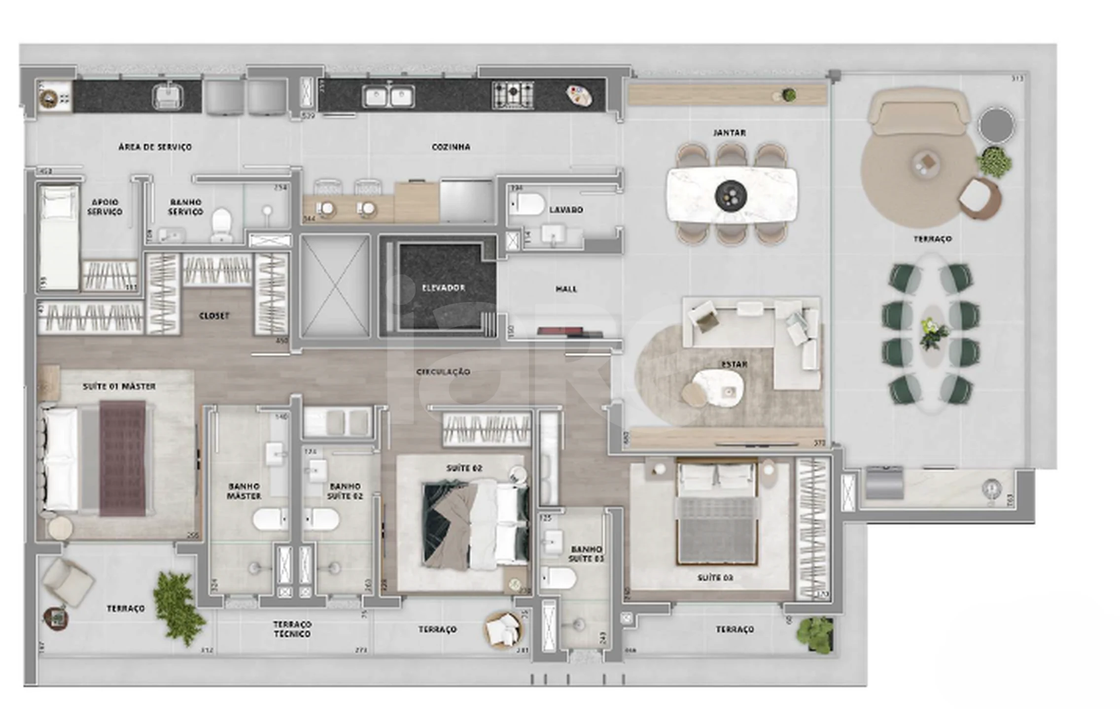 Planta — Apartamento 174,74 m²