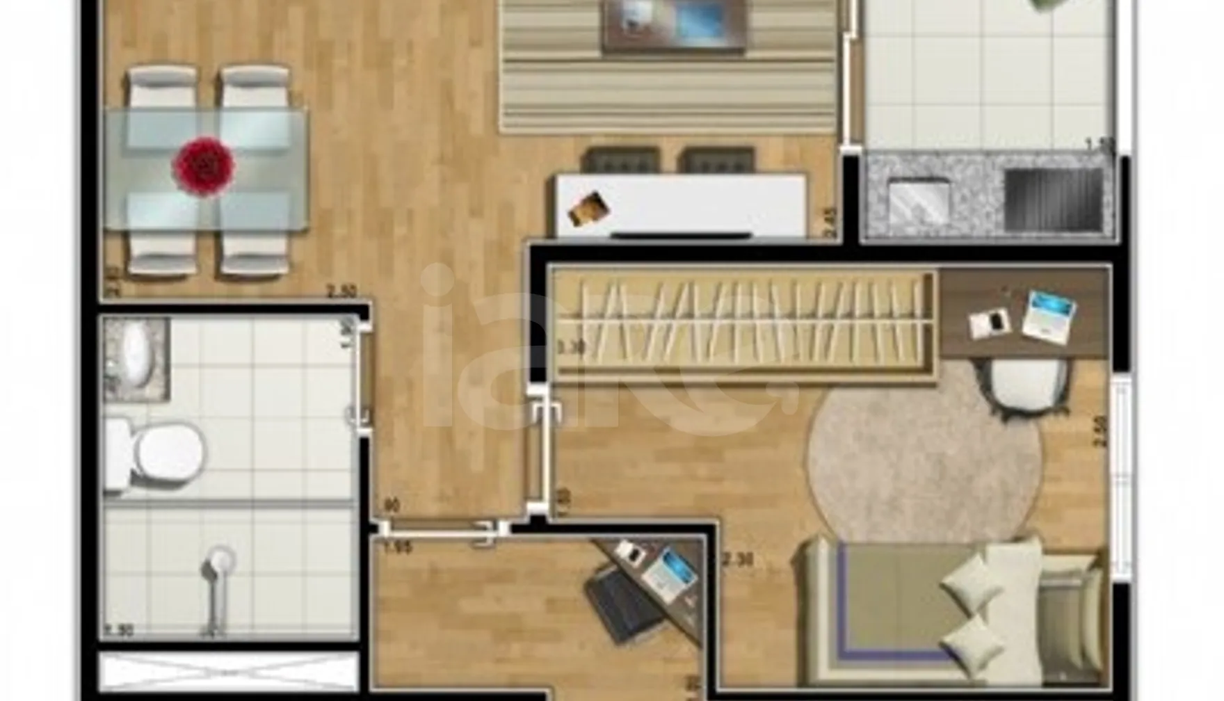 Planta — Apartamento 50,6 m²