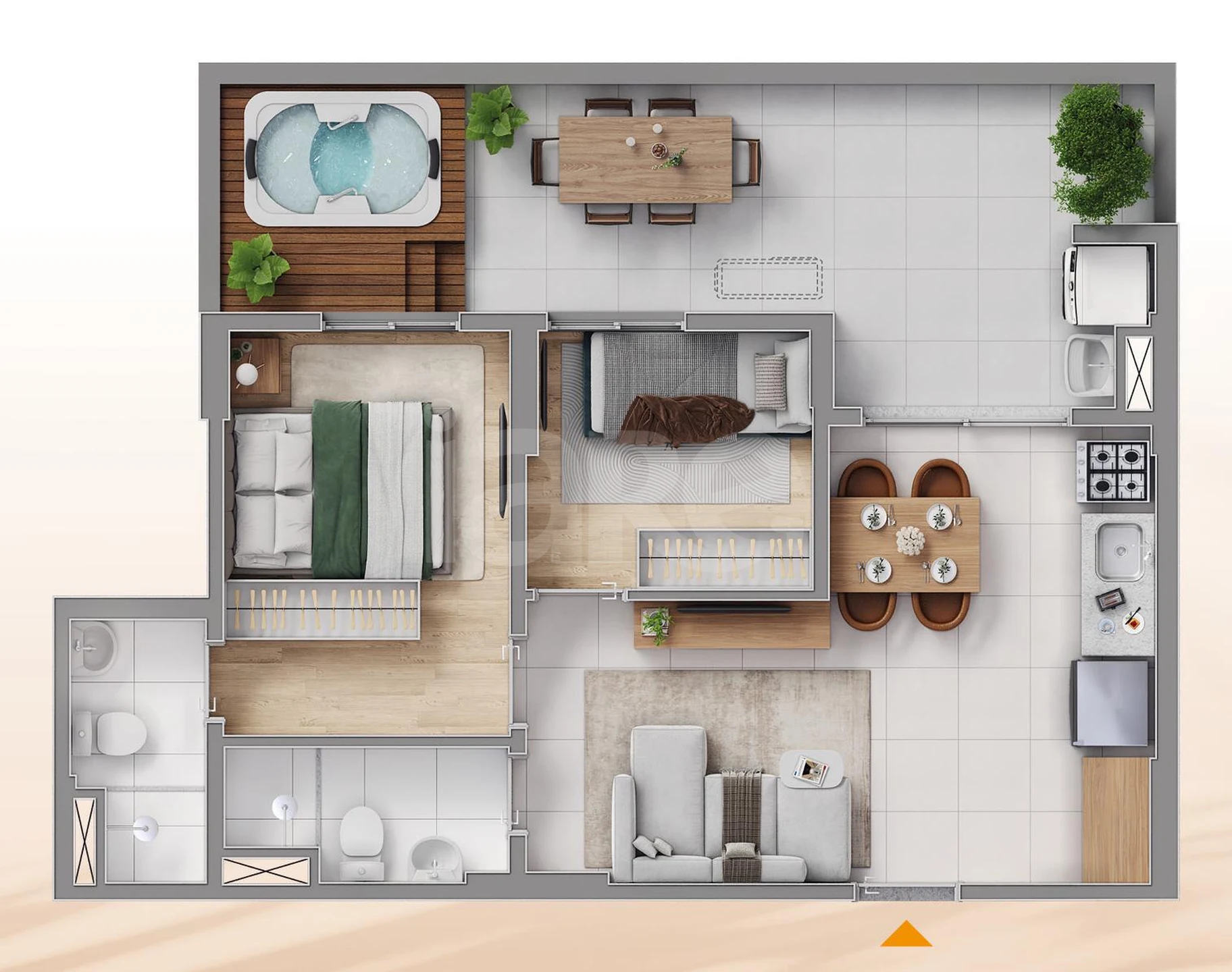 Planta — Garden 58,87 m²