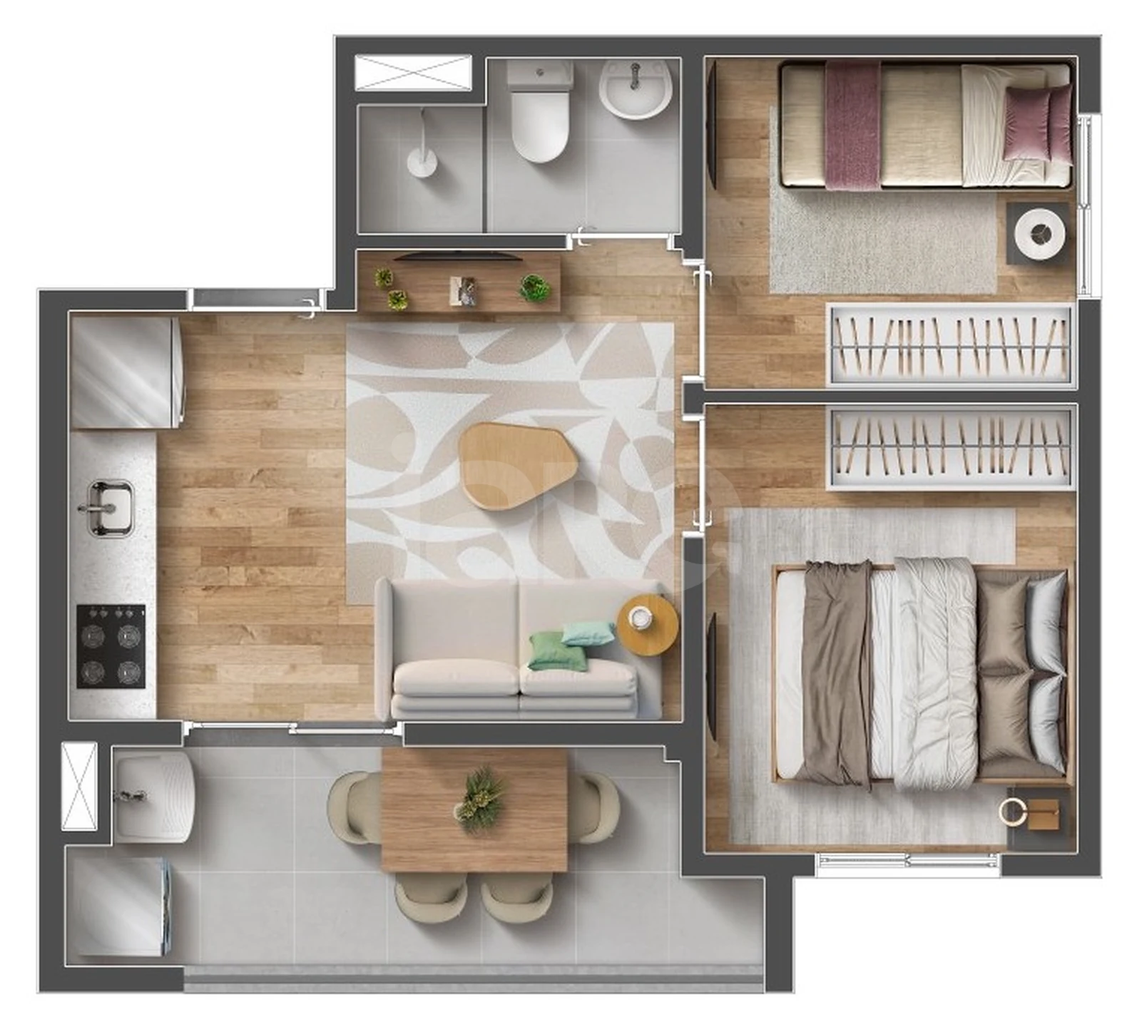 Planta — Apartamento 37,01 m²