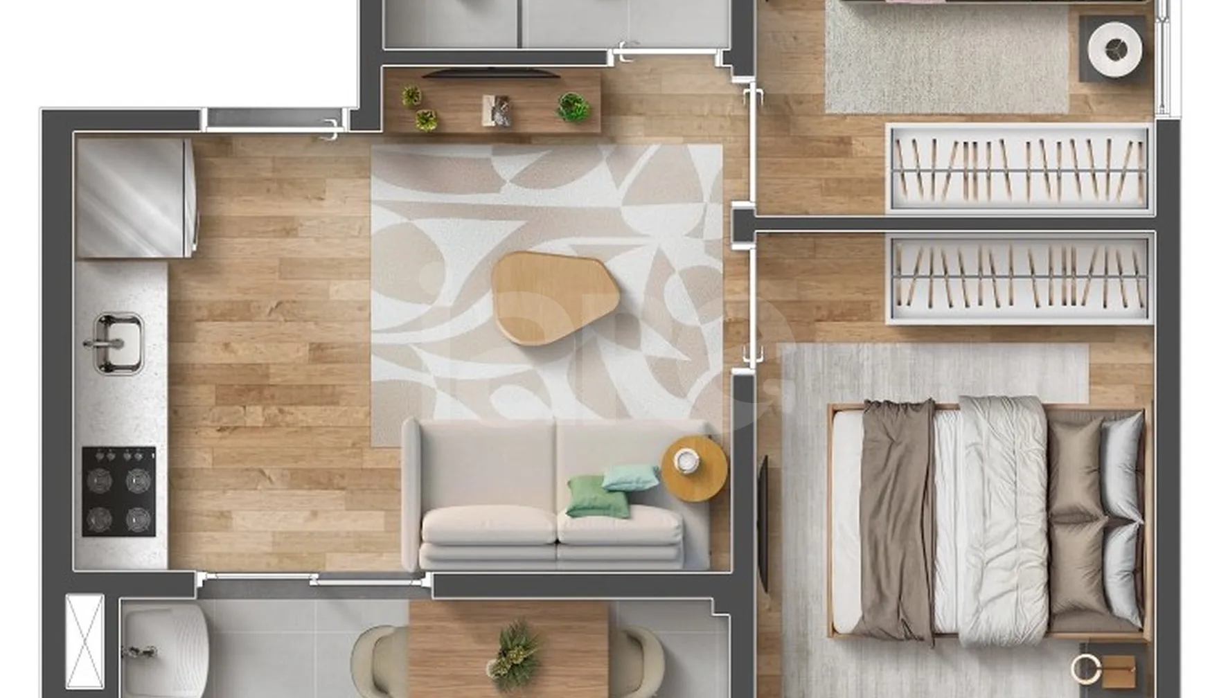 Planta — Apartamento 37,01 m²