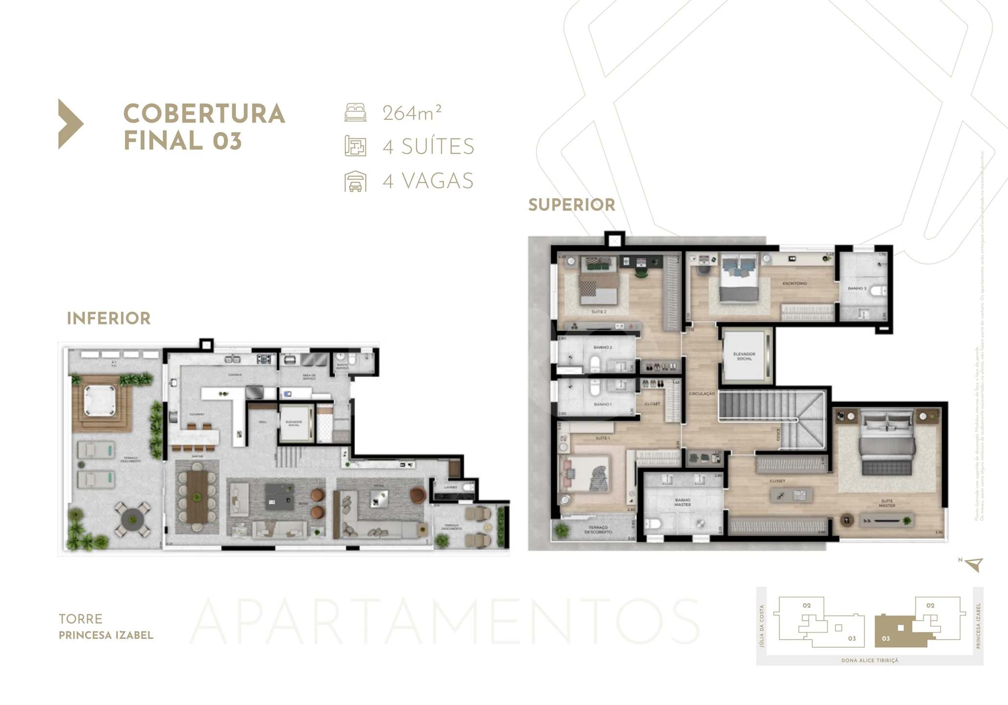 Planta — Cobertura Duplex 330,55 m²