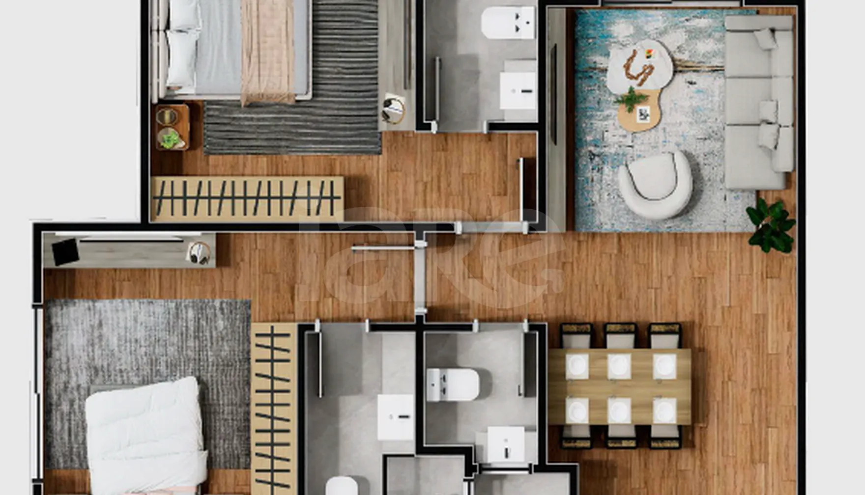 Planta — Apartamento 72,3 m²