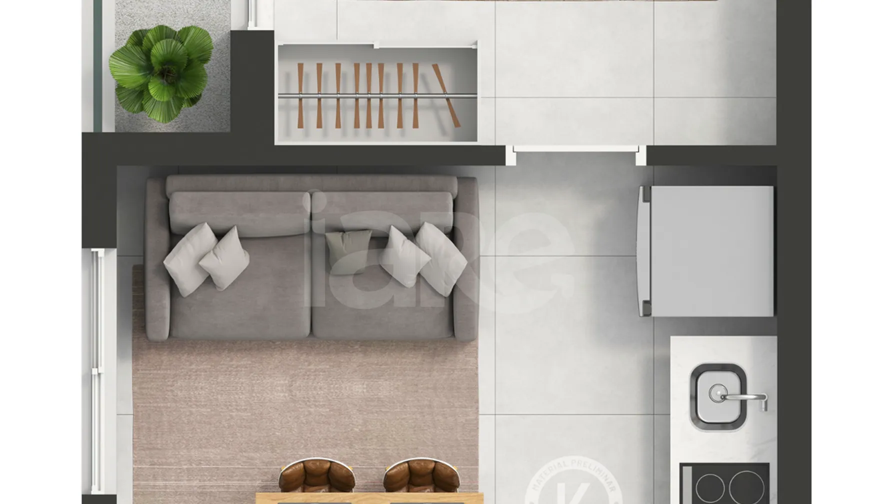 Planta — Apartamento 28,18 m²