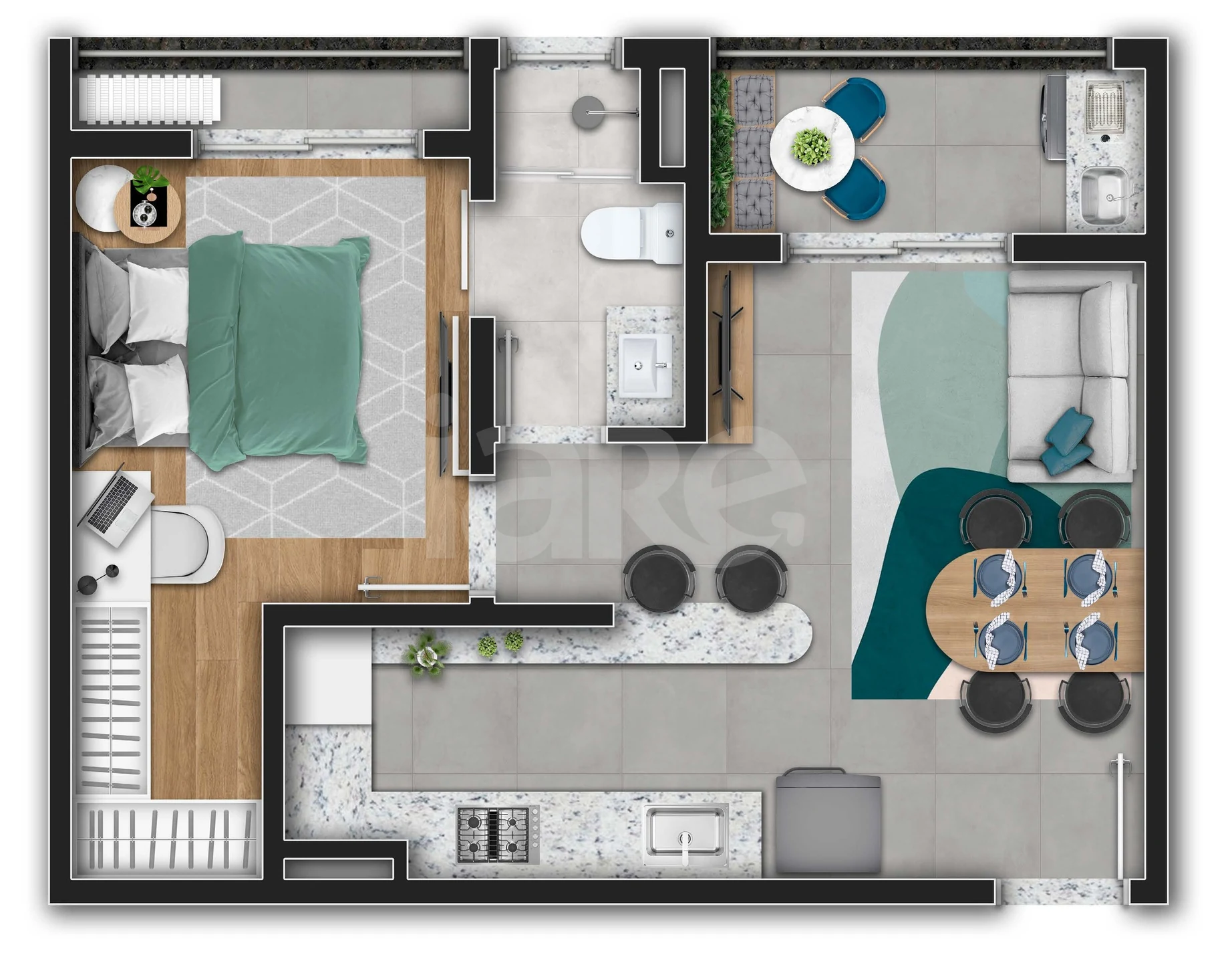 Planta — Apartamento 40,3 m²
