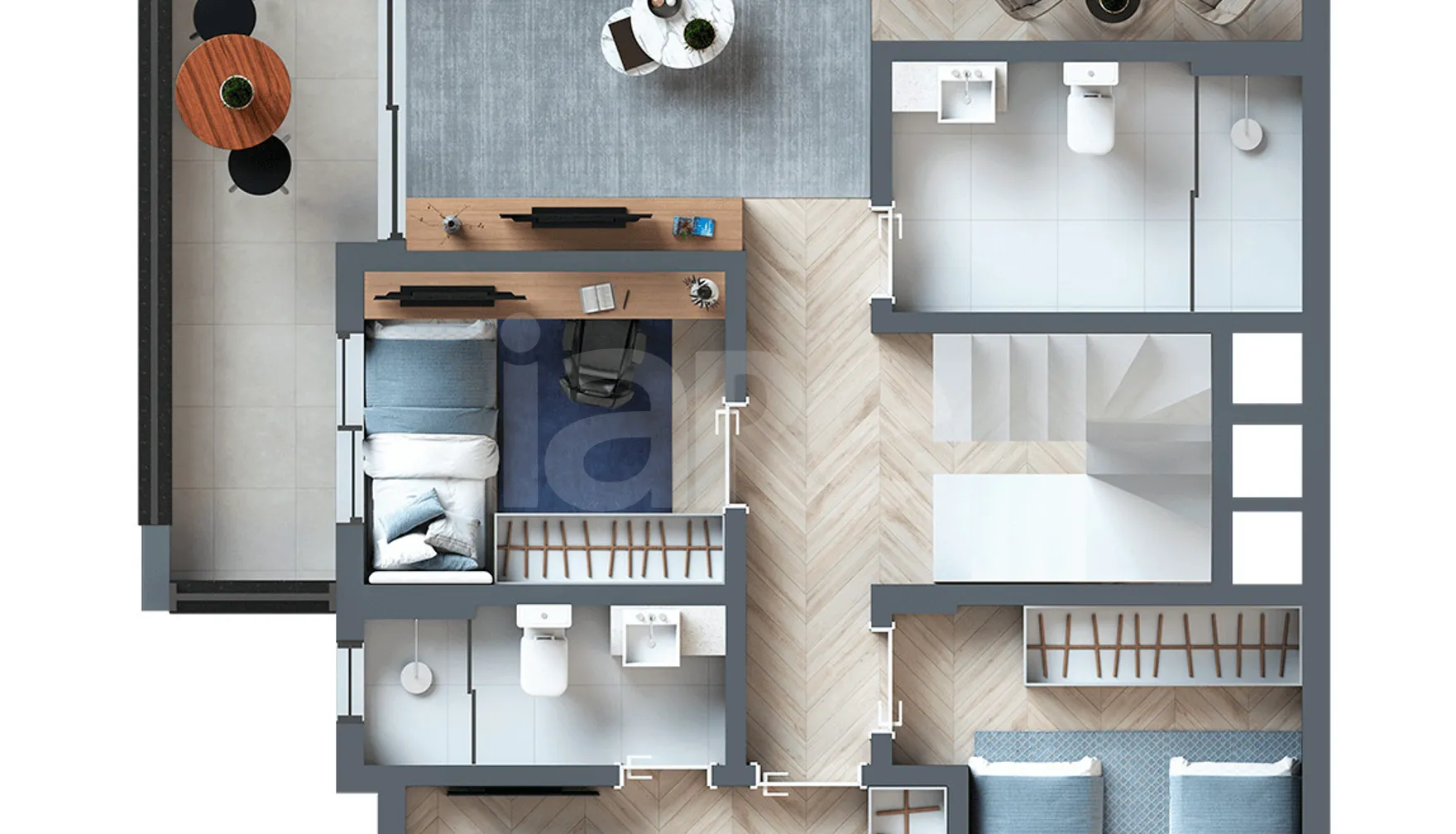 Planta — Cobertura Duplex 157,87 m²