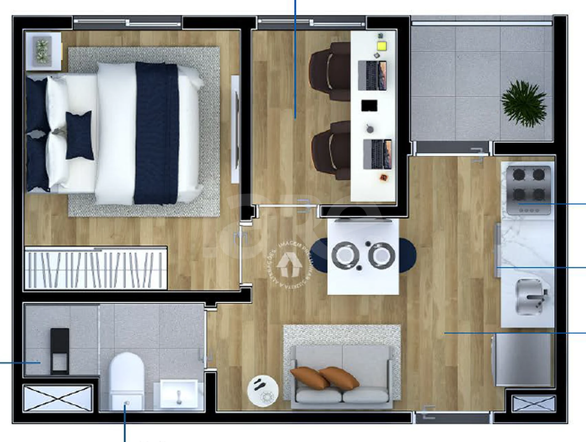Planta — Apartamento 26,63 m²