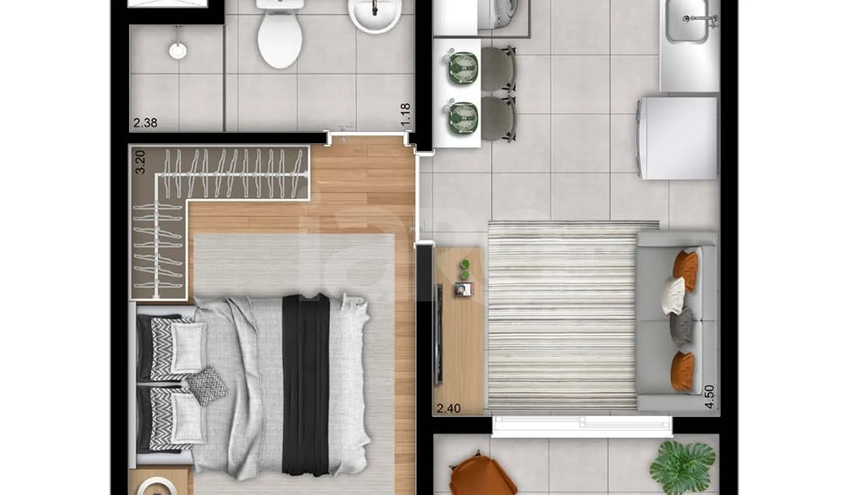 Planta — Apartamento 26,91 m²