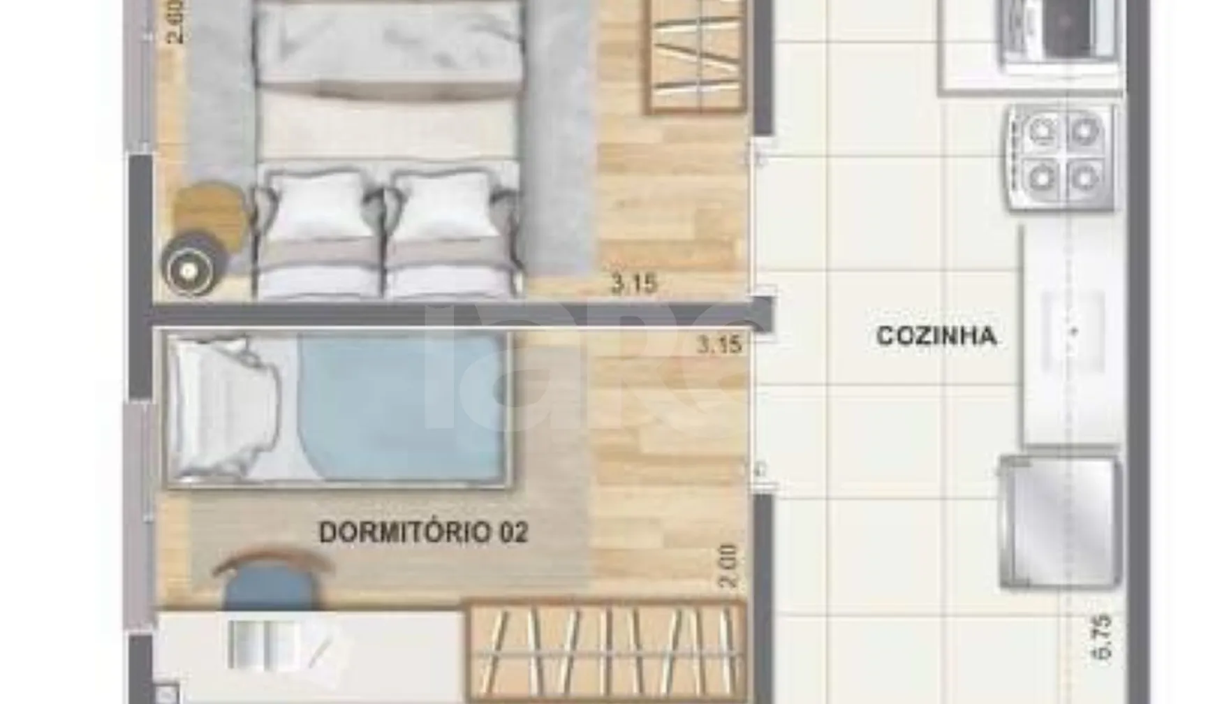 Planta — Apartamento 49,35 m²