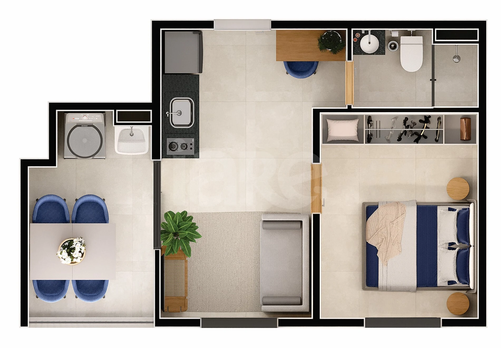 Planta — Apartamento 32,69 m²