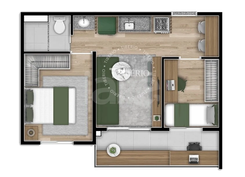 Planta — Apartamento 39,85 m²