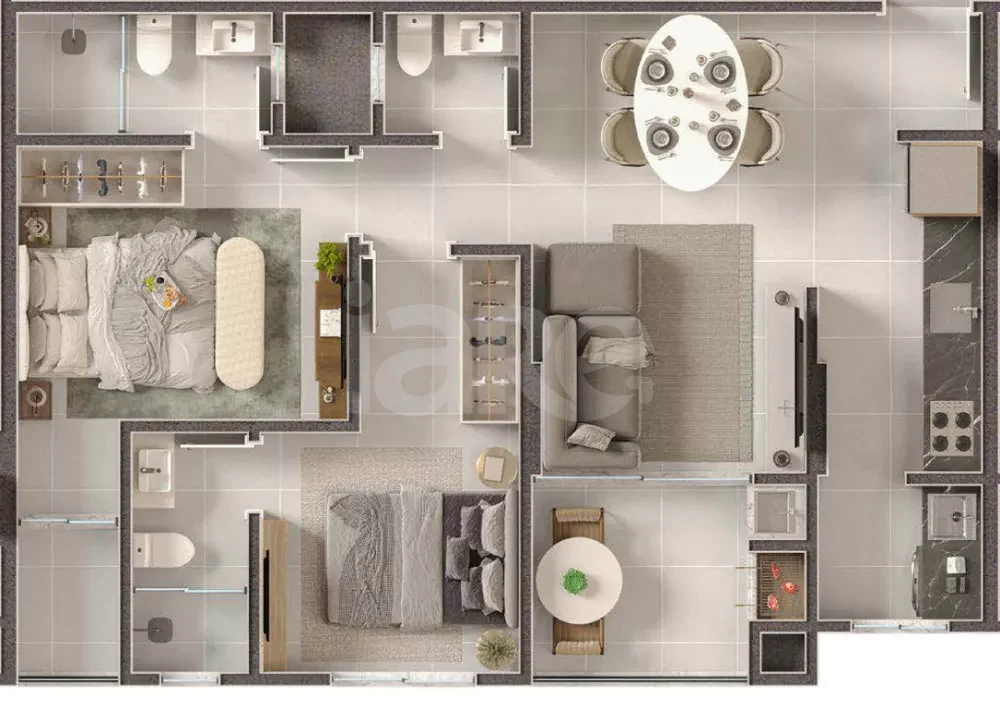 Planta — Apartamento 70 m²