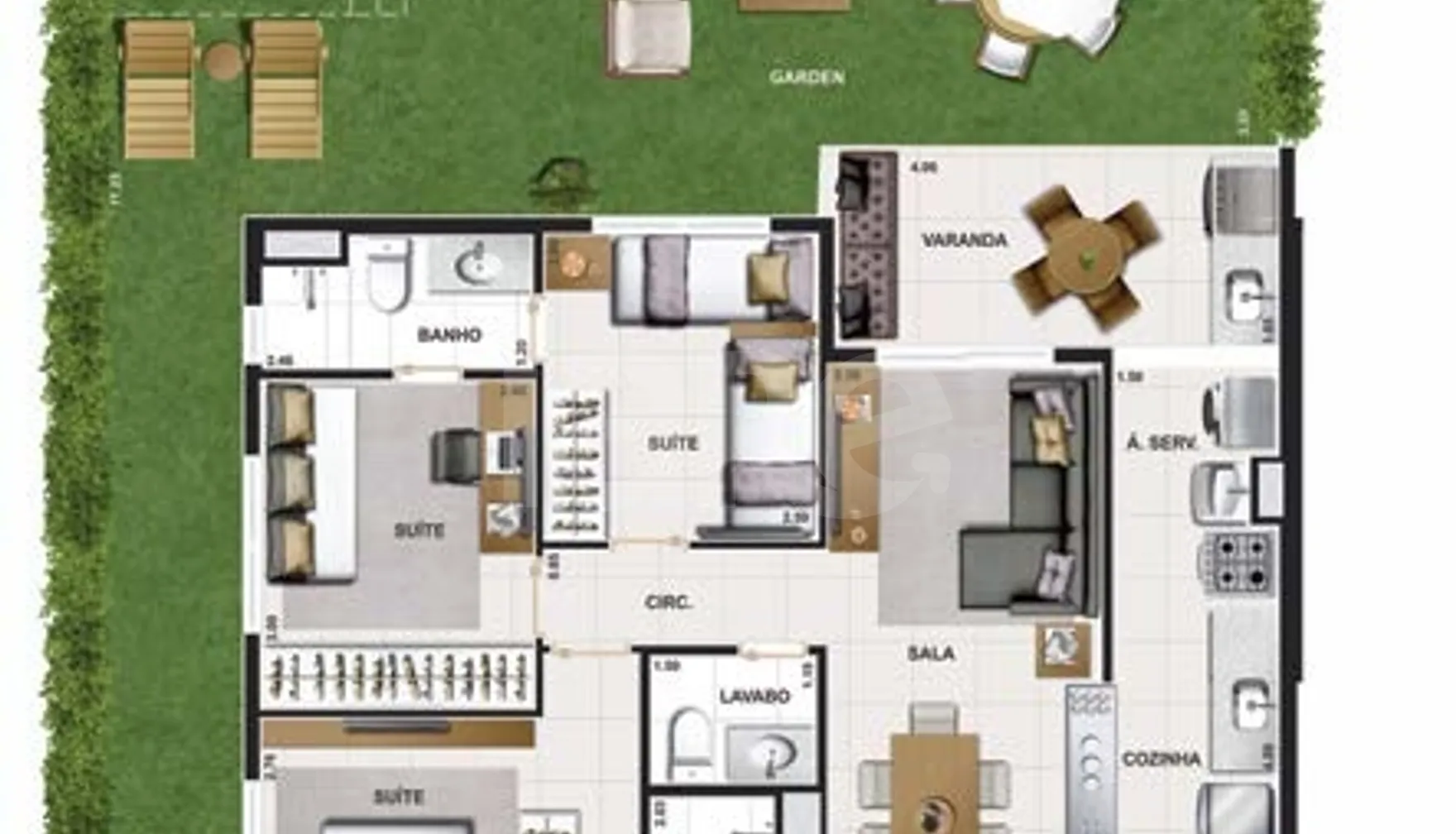 Planta — Garden 97,02 m²