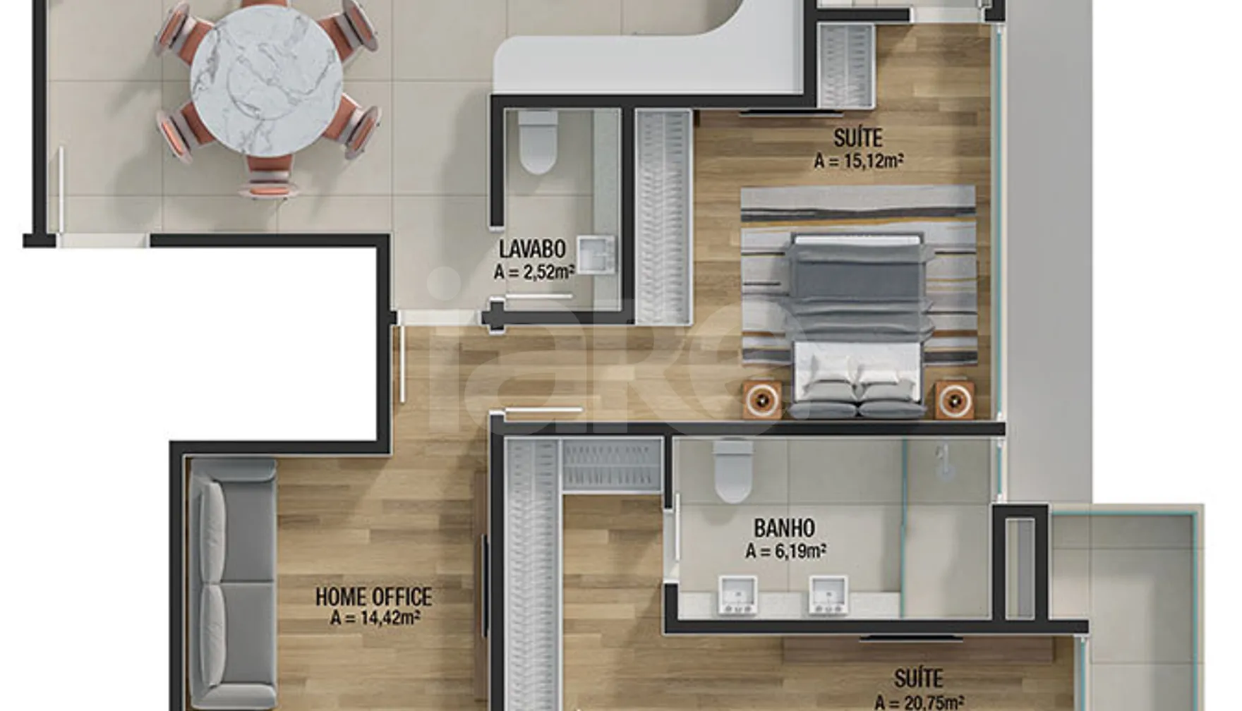 Planta — Cobertura Horizontal 215,13 m²