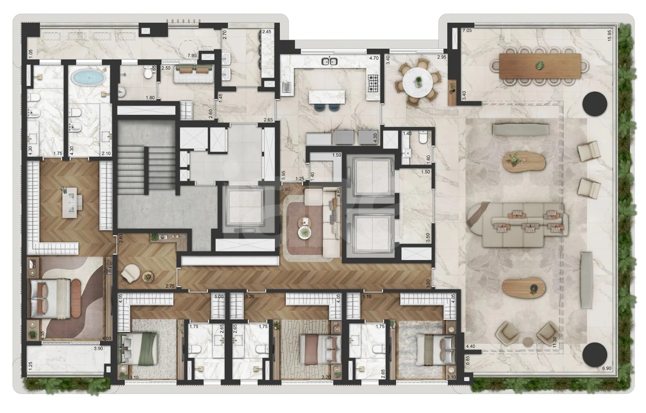 Planta — Apartamento 416,35 m²