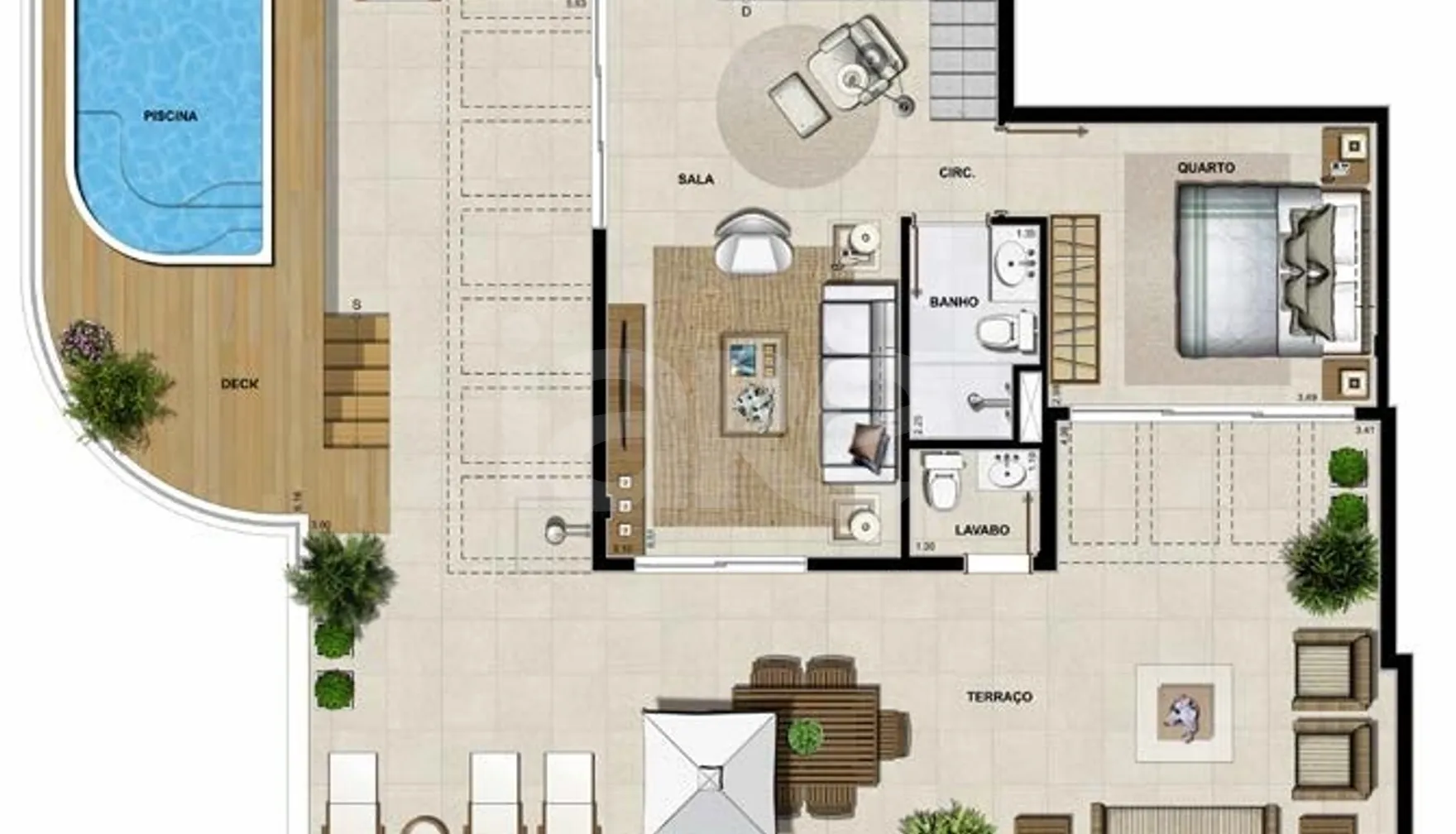 Planta — Cobertura Duplex 248,2 m²