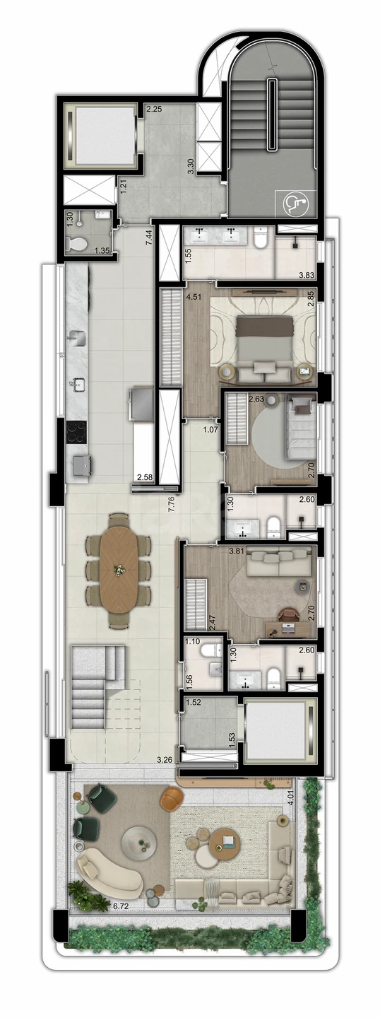 Planta — Apartamento 157,78 m²