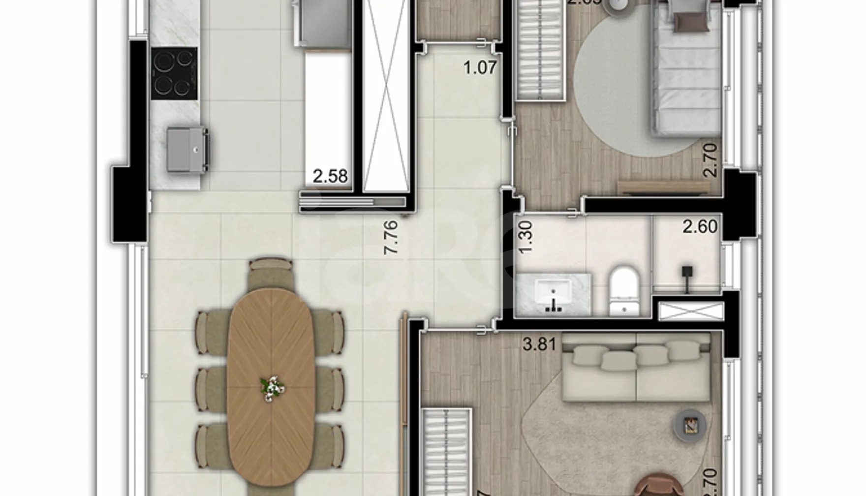 Planta — Apartamento 157,78 m²