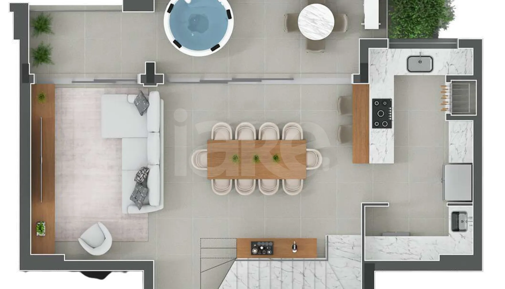 Planta — Cobertura Duplex 166,59 m²