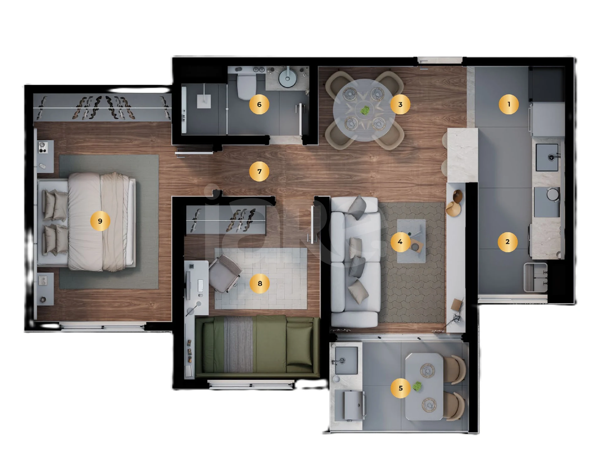 Planta — Apartamento 49,74 m²