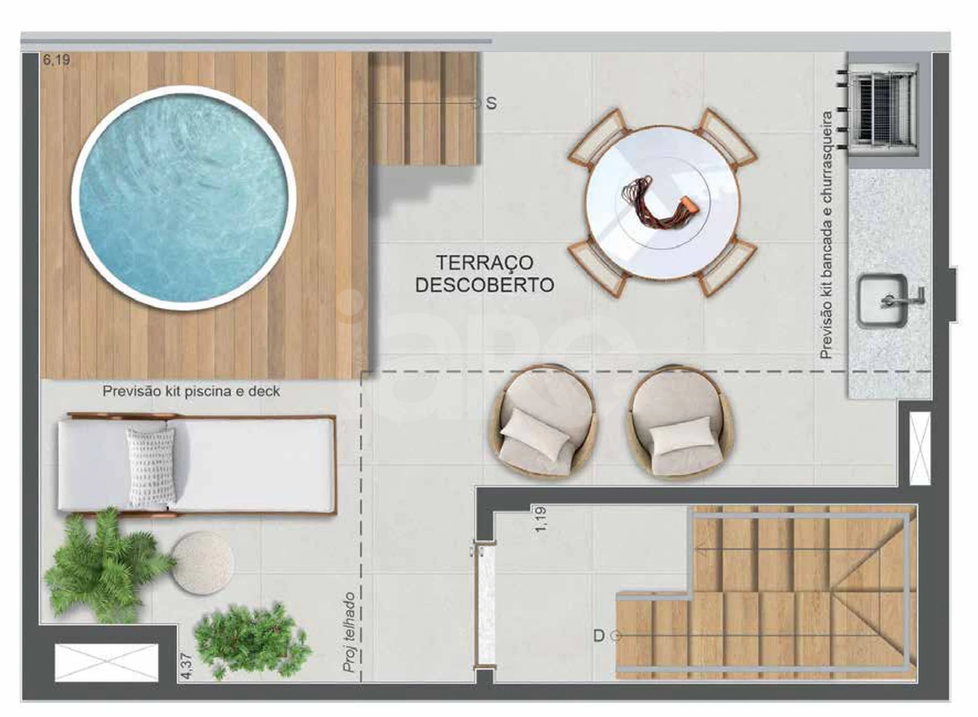 Planta — Apartamento 71,94 m²