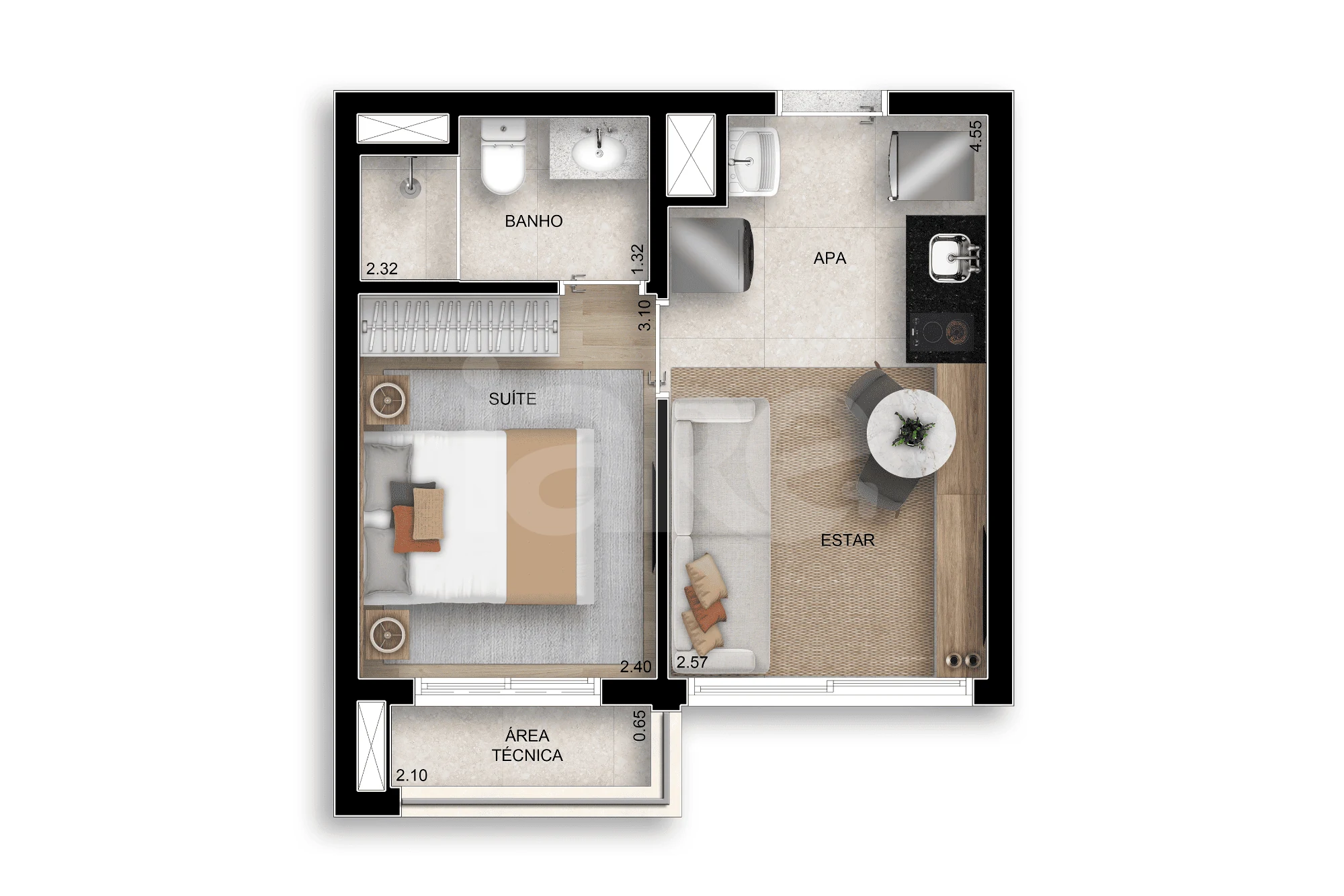 Planta — Apartamento 41 m²