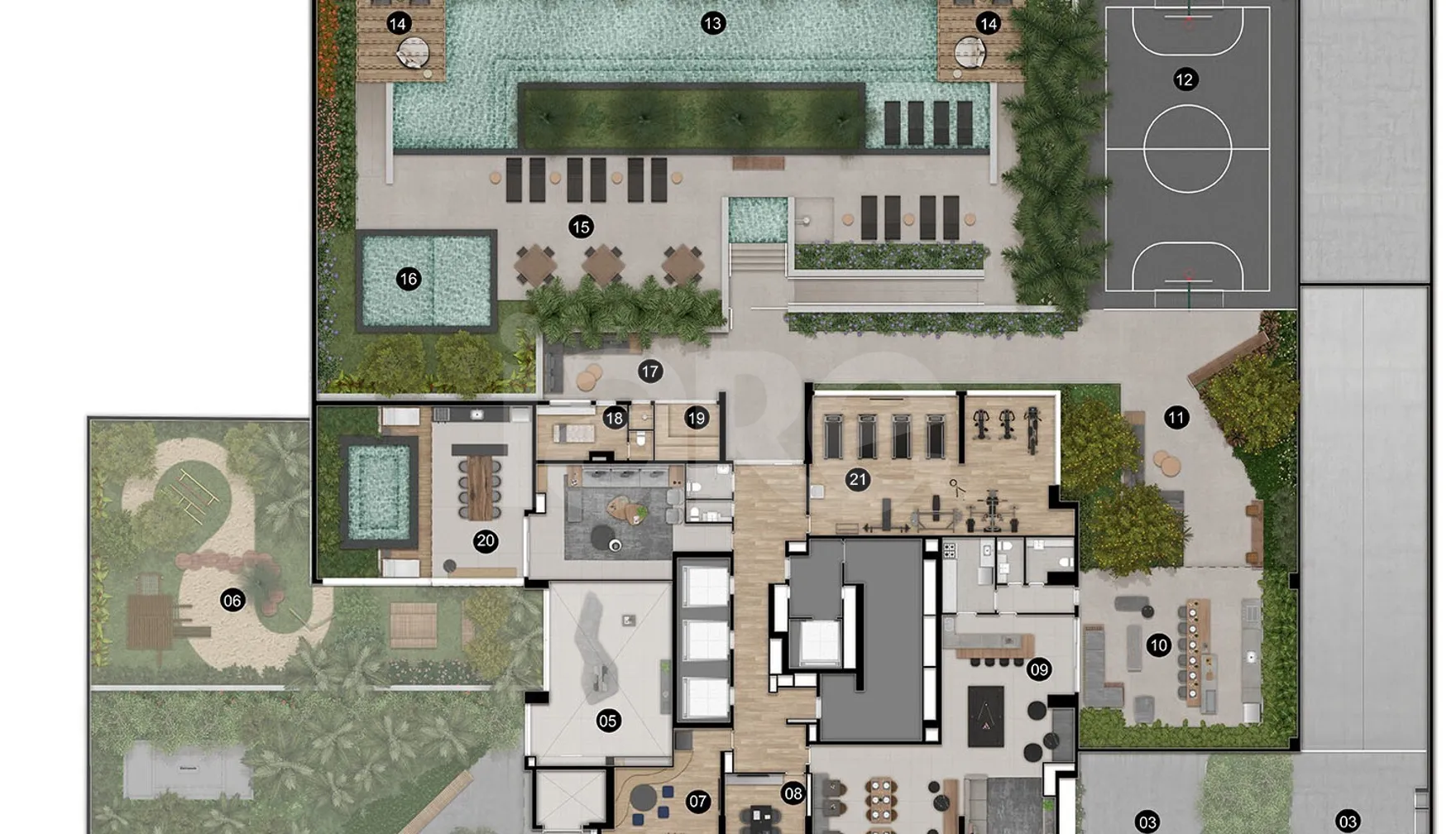 Planta — Pavimento lazer