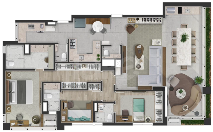 Planta — Apartamento 155,3 m²