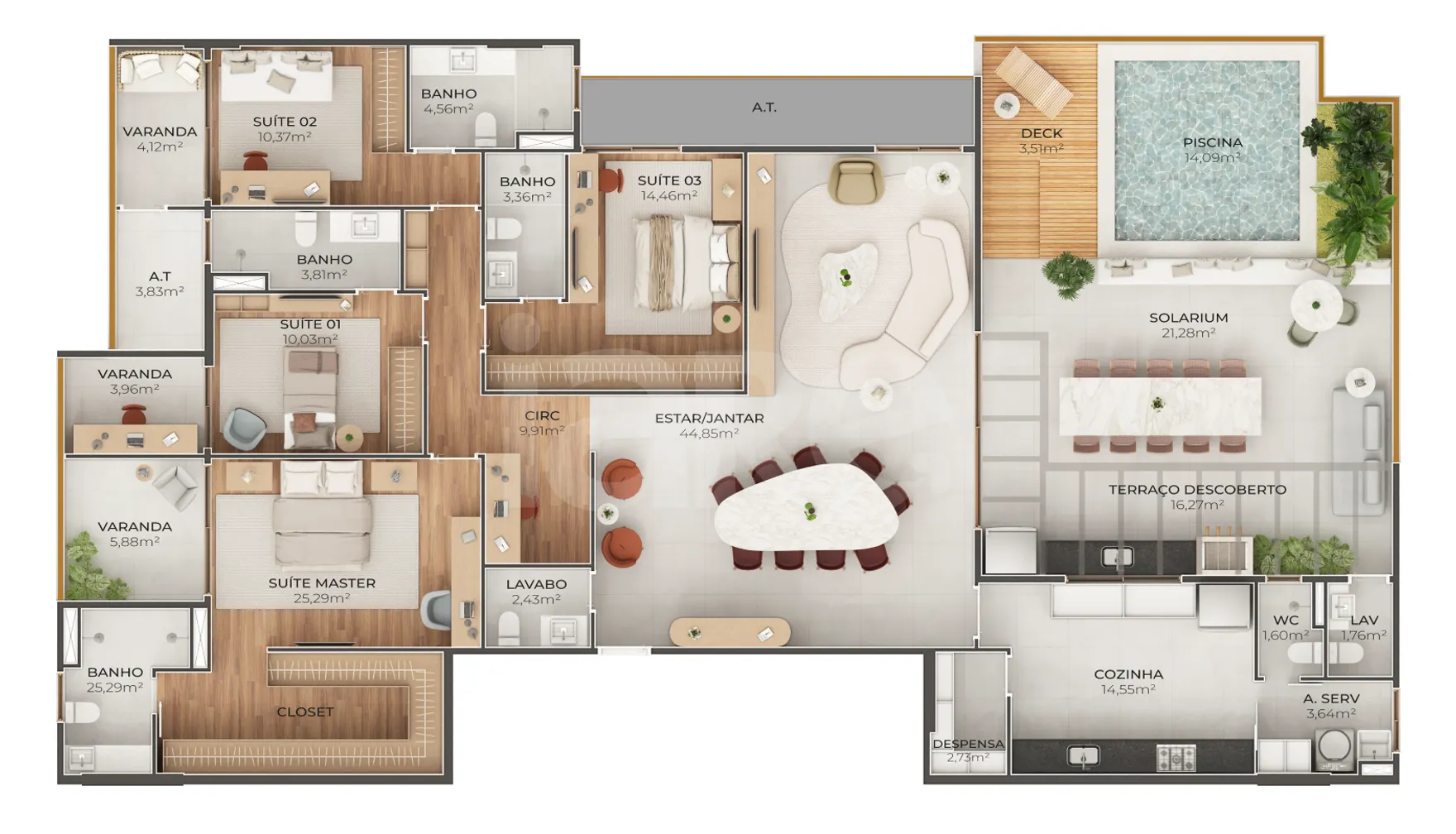 Planta — Cobertura Horizontal 269,8 m²