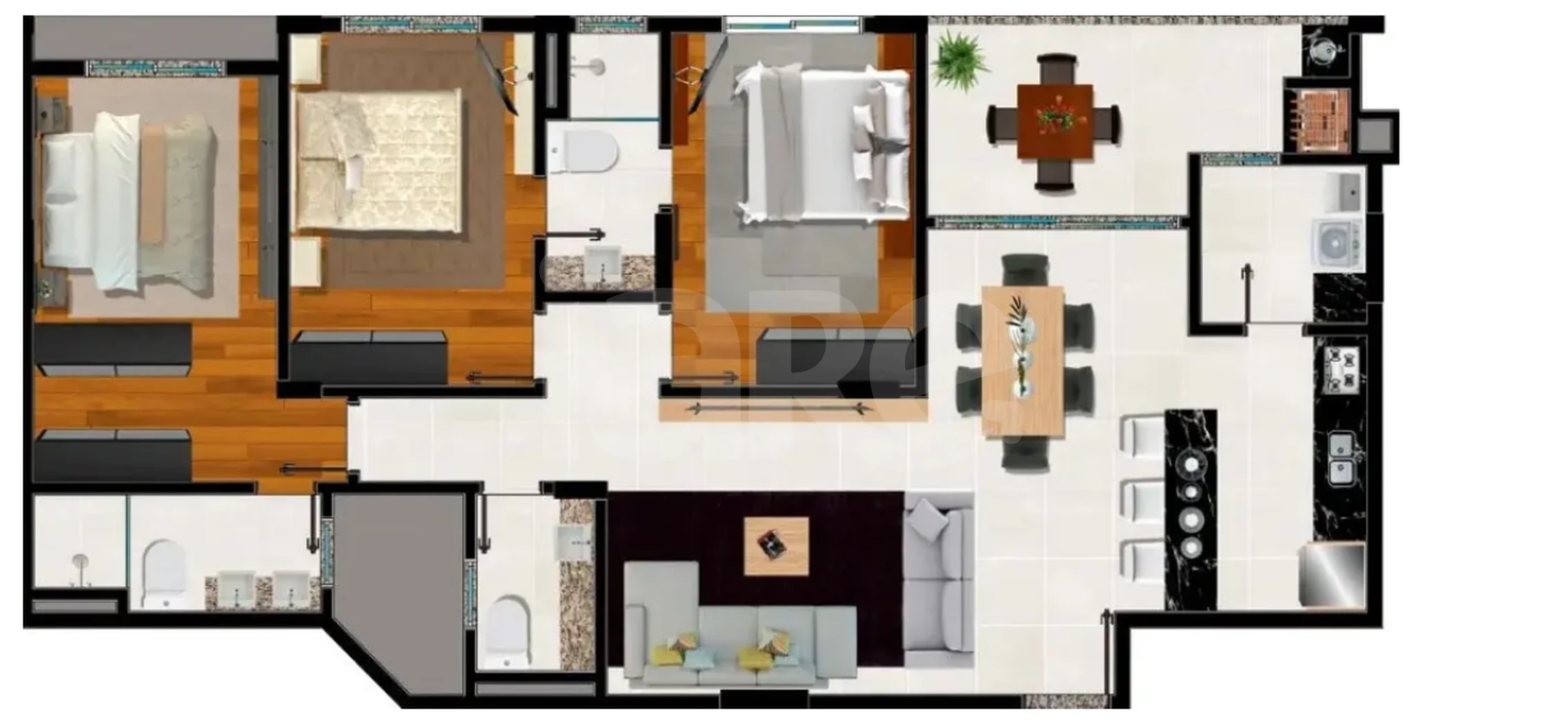 Planta — Apartamento 116,12 m²