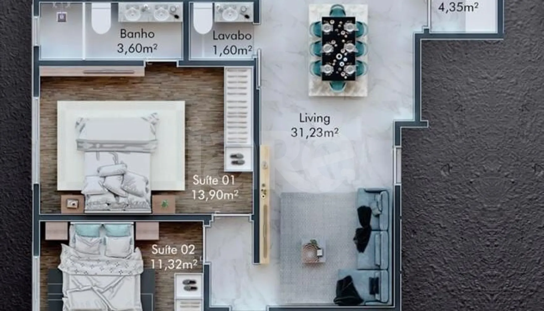 Planta — Apartamento 110 m²