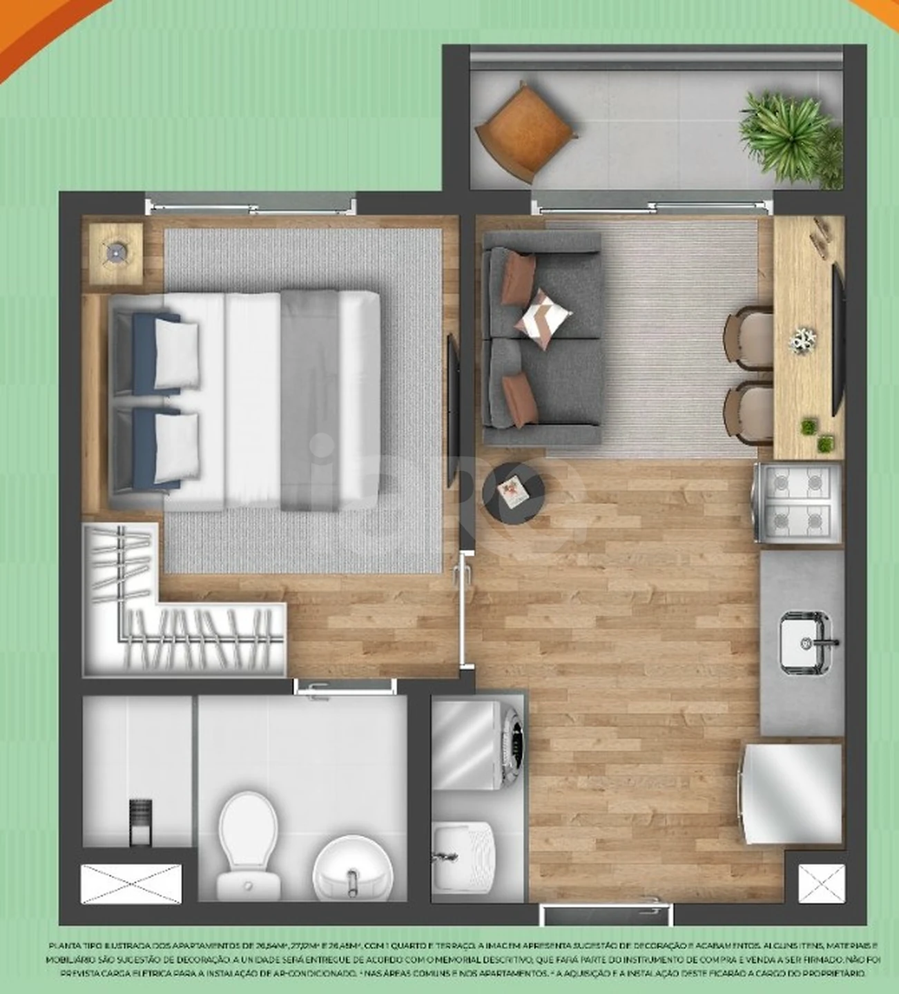 Planta — Apartamento 26,54 m²