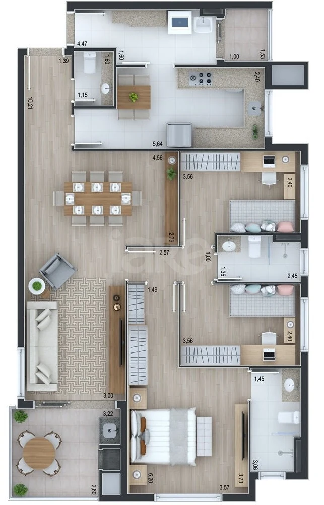 Planta — Apartamento 119,53 m²
