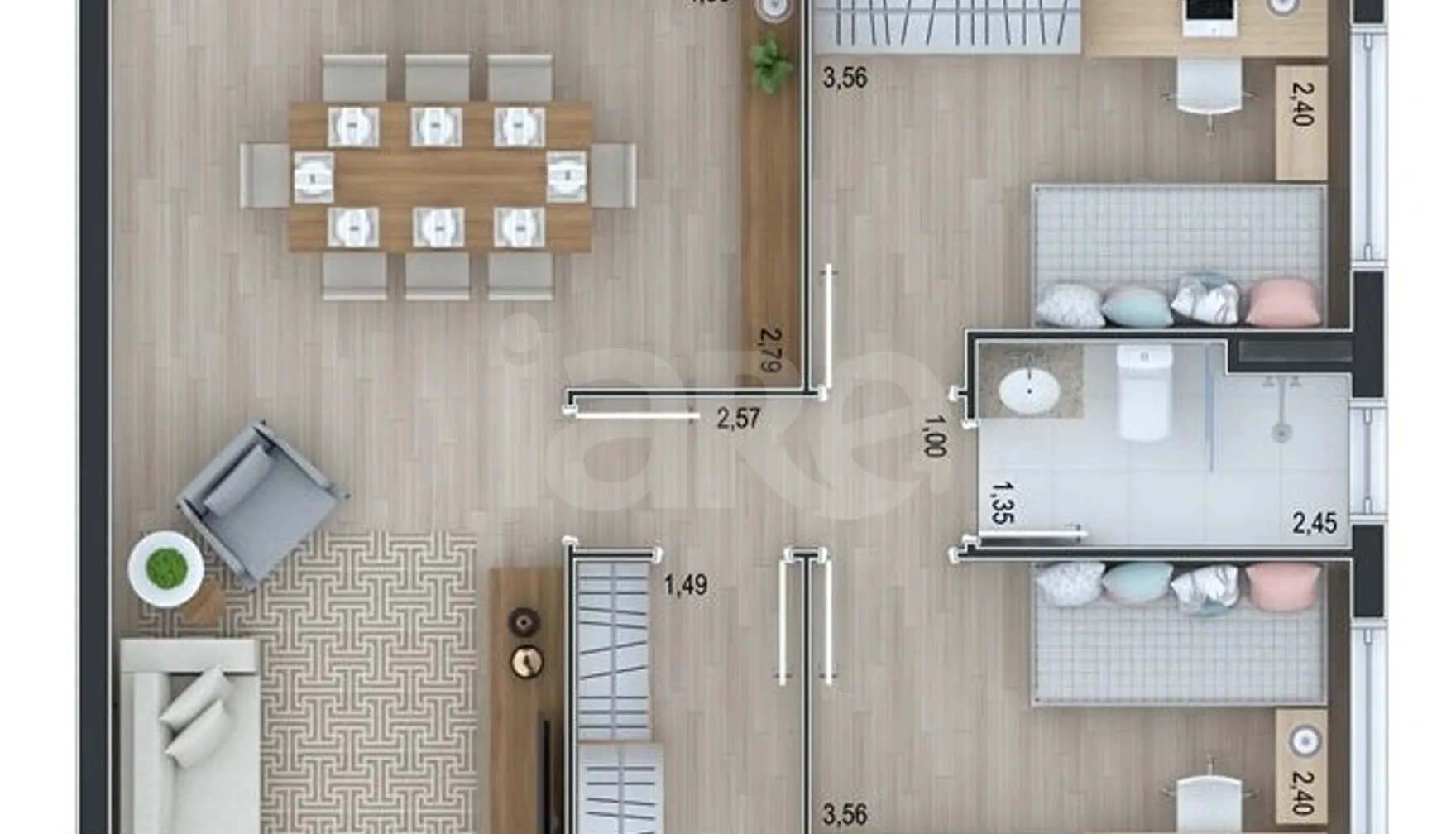Planta — Apartamento 119,53 m²
