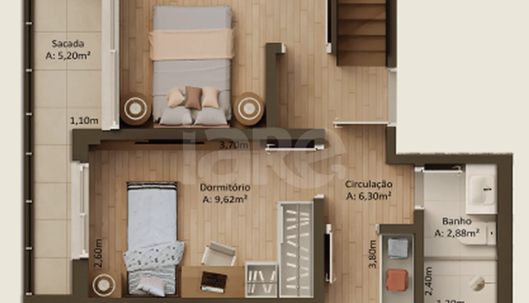 Planta — Cobertura Duplex 137,96 m²