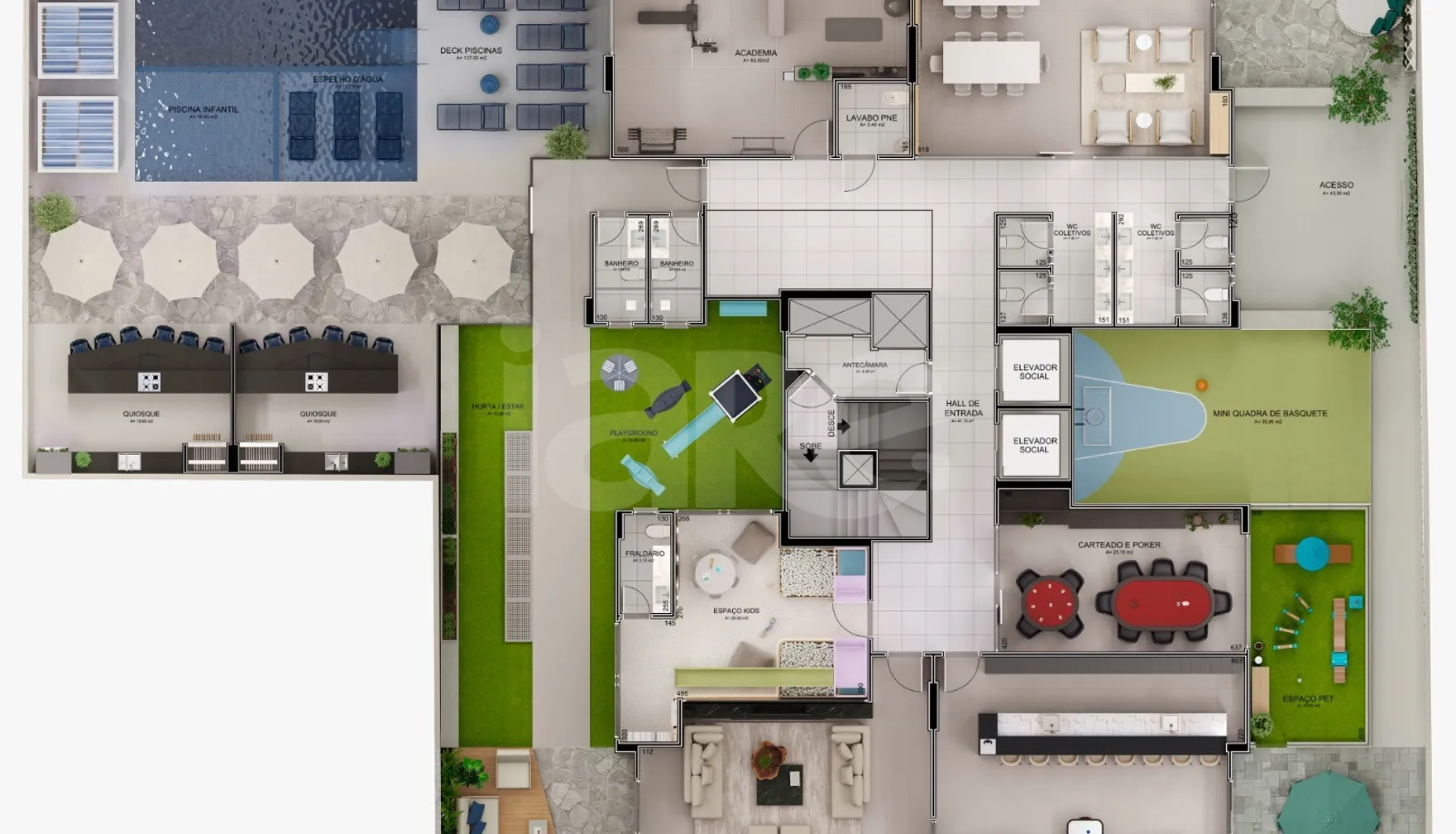 Planta — Pavimento lazer