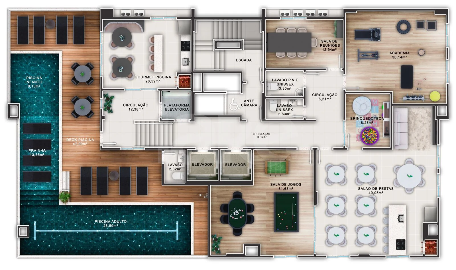 Planta — Pavimento lazer