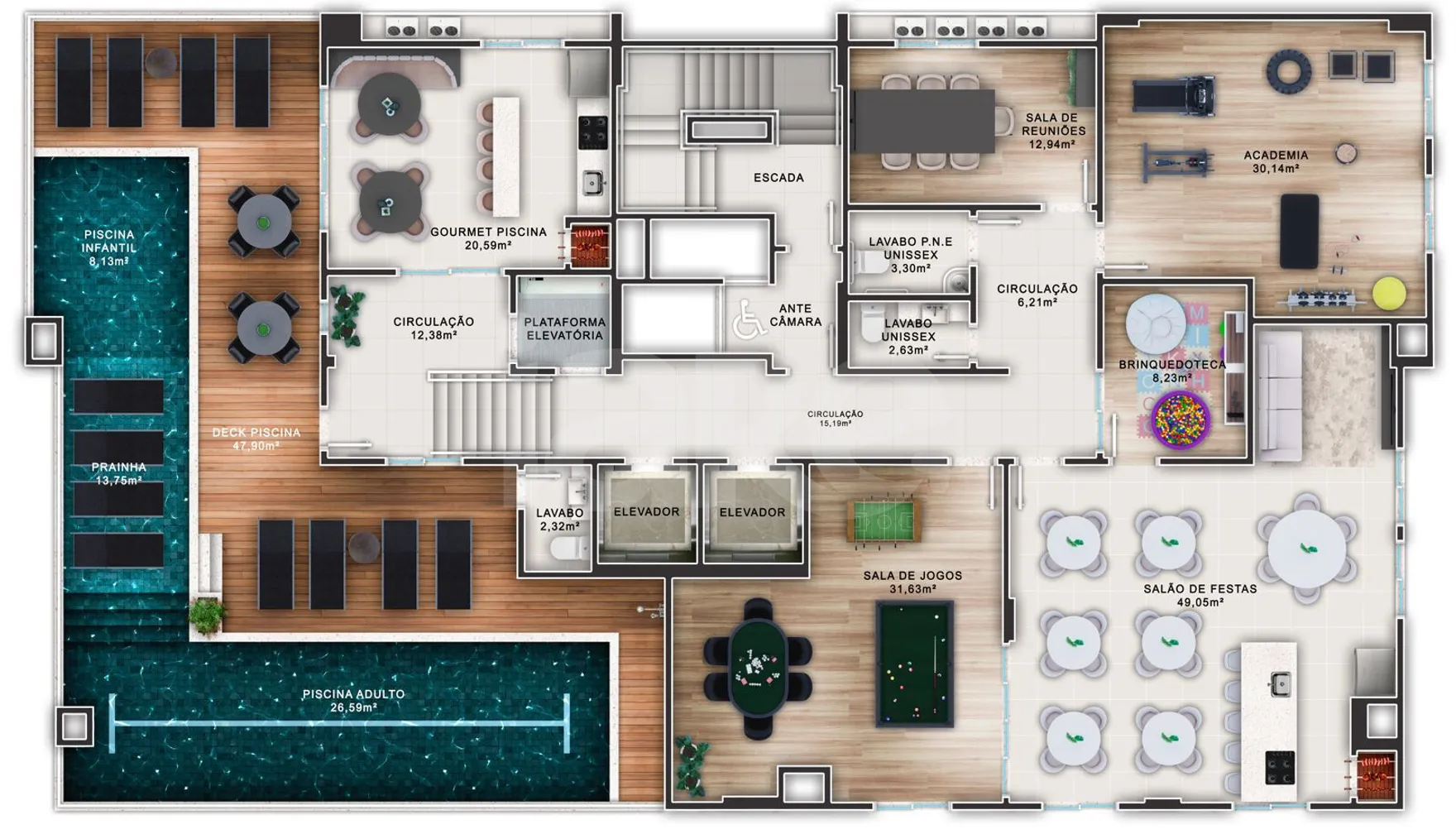 Planta — Pavimento lazer