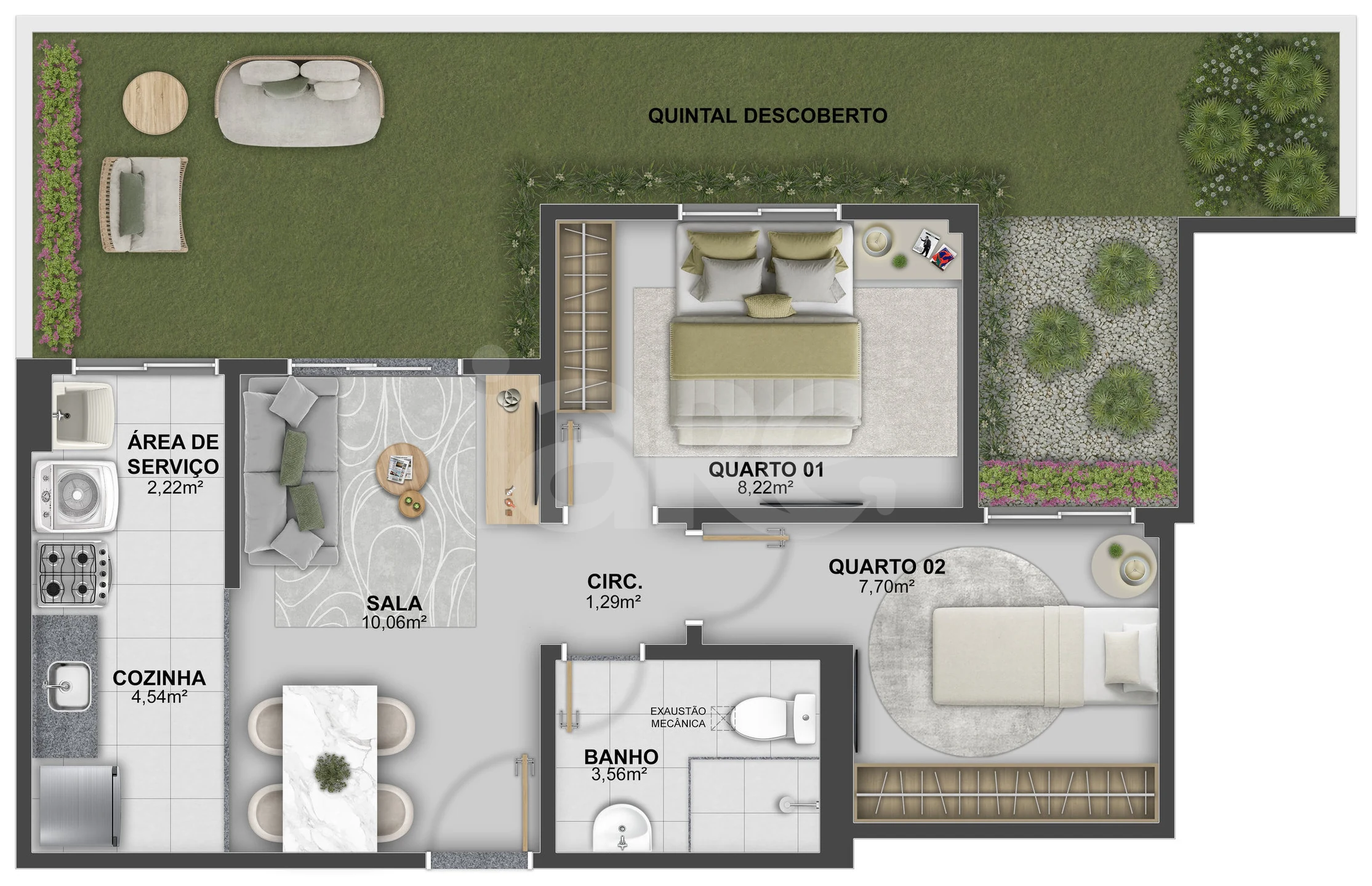 Planta — Garden 72,45 m²