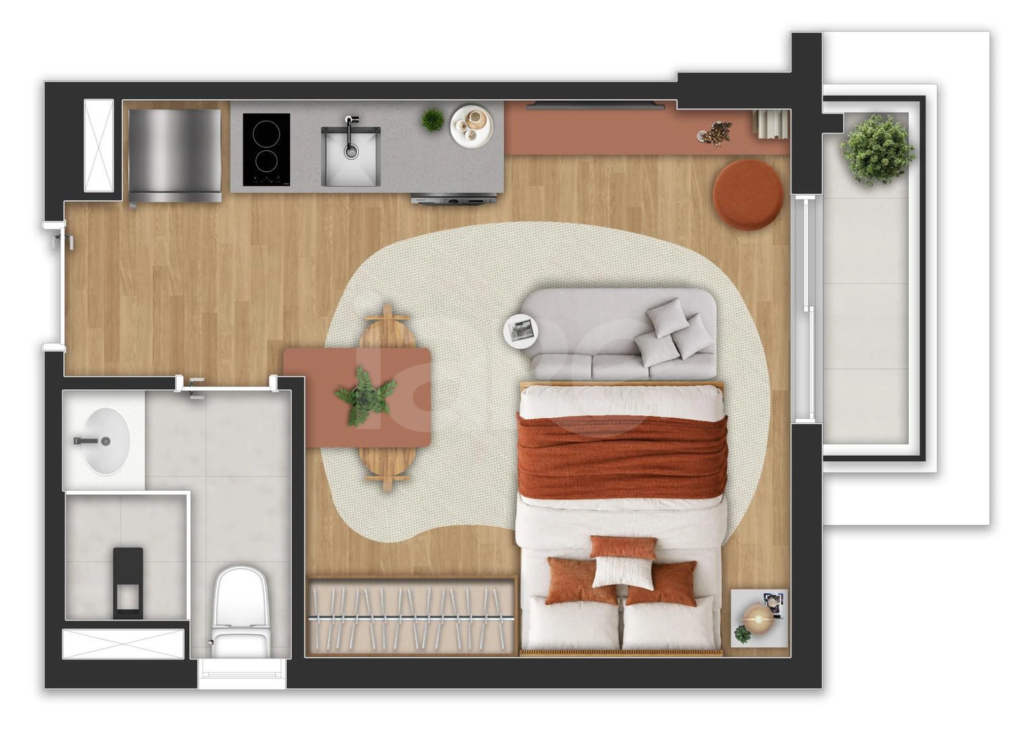 Planta — Garden 30,7 m²