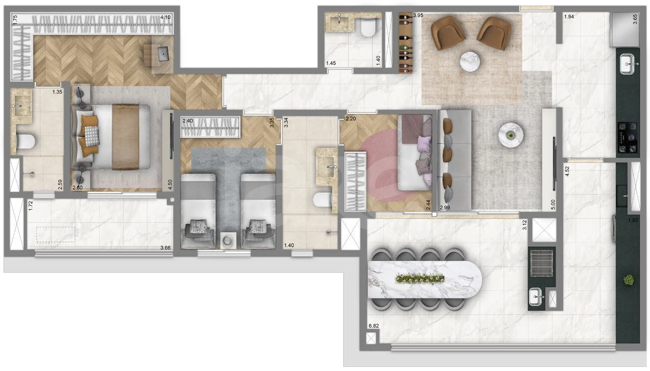 Planta — Apartamento 108,9 m²