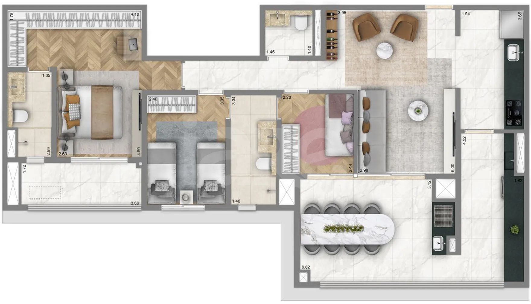 Planta — Apartamento 108,9 m²