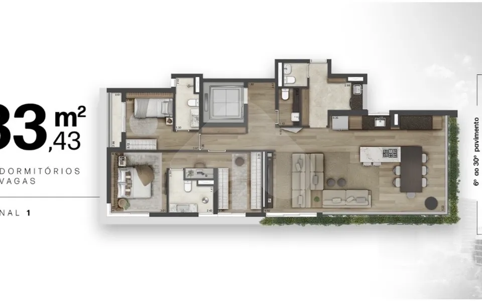 Galeria Lorena - Apartamento com 38,94 m², em Jardim Paulista — foto 8
