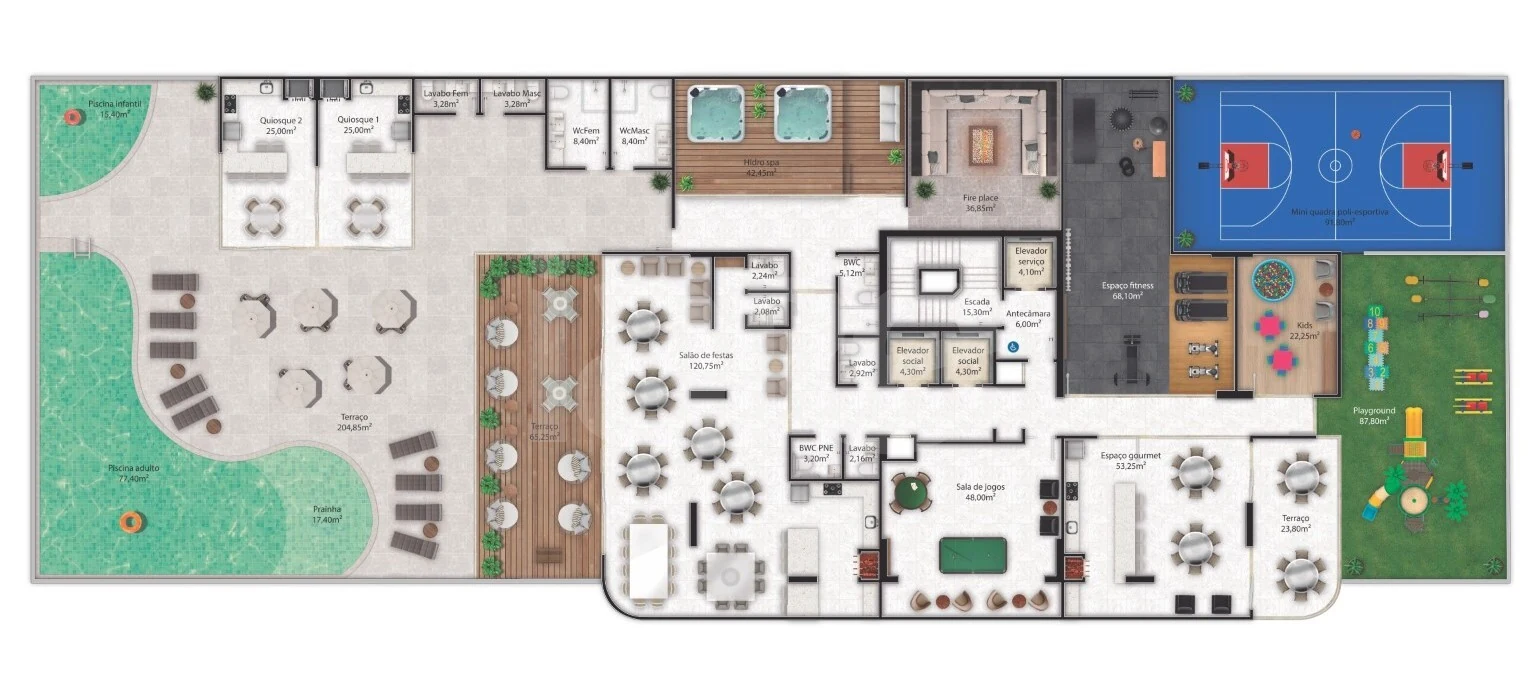 Planta — Pavimento lazer