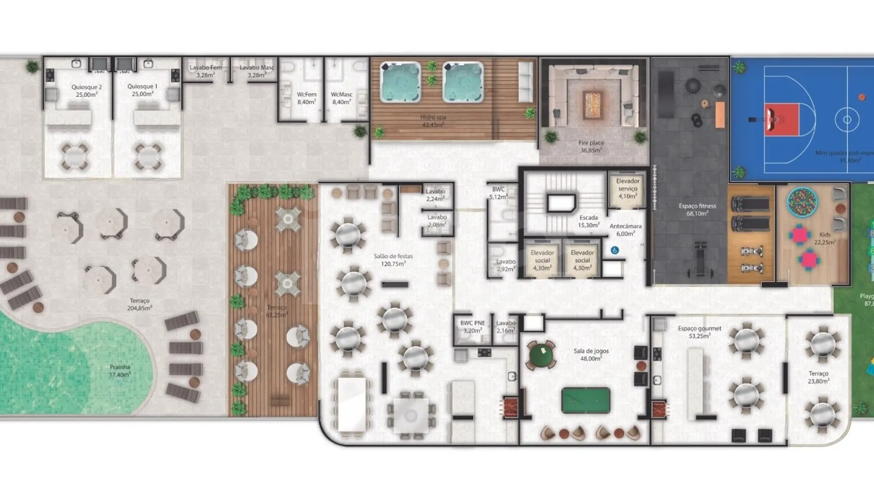 Planta — Pavimento lazer