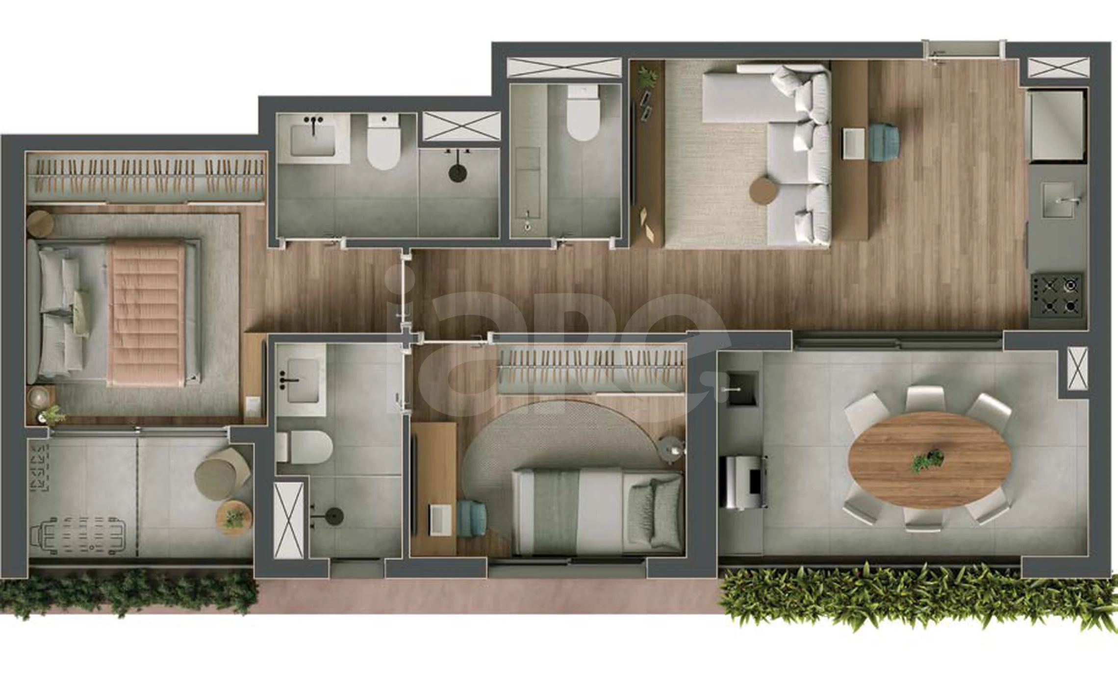 Planta — Apartamento 67 m²