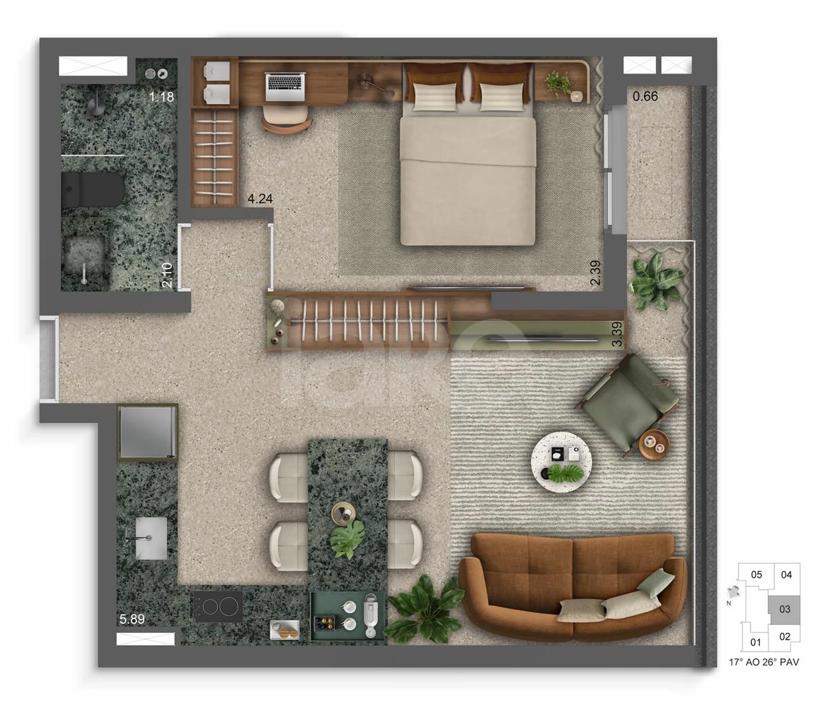 Planta — Garden 45,3 m²